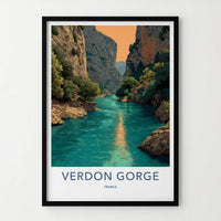 VERDON GORGE Poster - France Travel Art - Turquoise River Canyon Home Decor