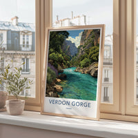 Verdon Gorge Poster - France Travel Art - Turquoise River Gorge Home Decor