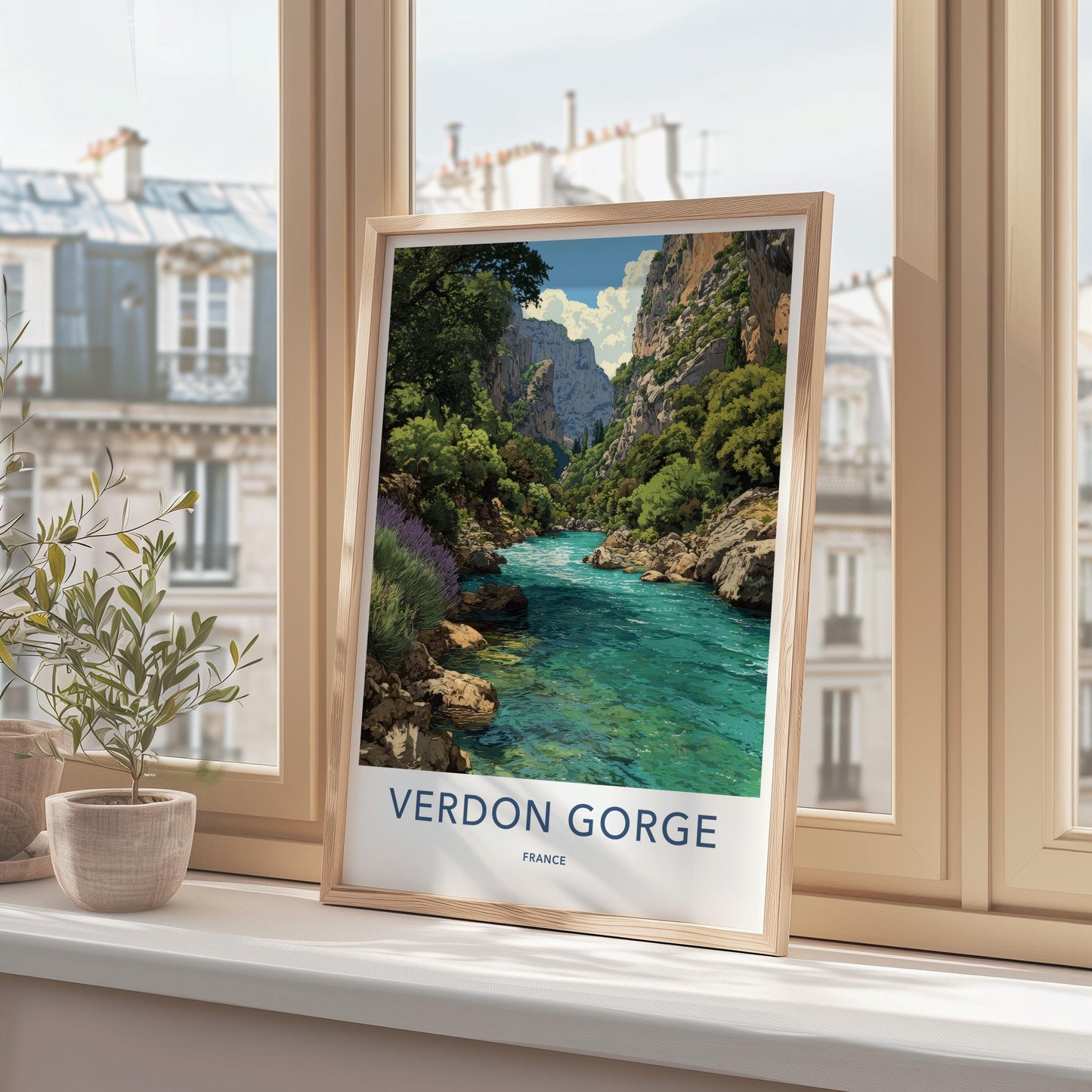 Verdon Gorge Poster - France Travel Art - Turquoise River Gorge Home Decor