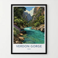 Verdon Gorge Poster - France Travel Art - Turquoise River Gorge Home Decor