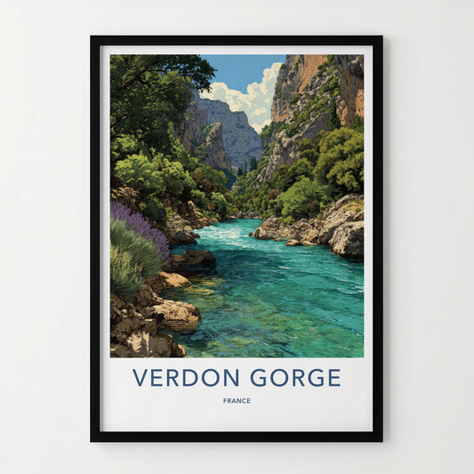 Verdon Gorge Poster - France Travel Art - Turquoise River Gorge Home Decor