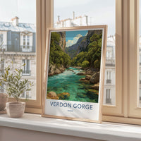 Verdon Gorge Poster - France Wall Art - Emerald River Gorge Home Decor