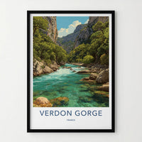 Verdon Gorge Poster - France Wall Art - Emerald River Gorge Home Decor