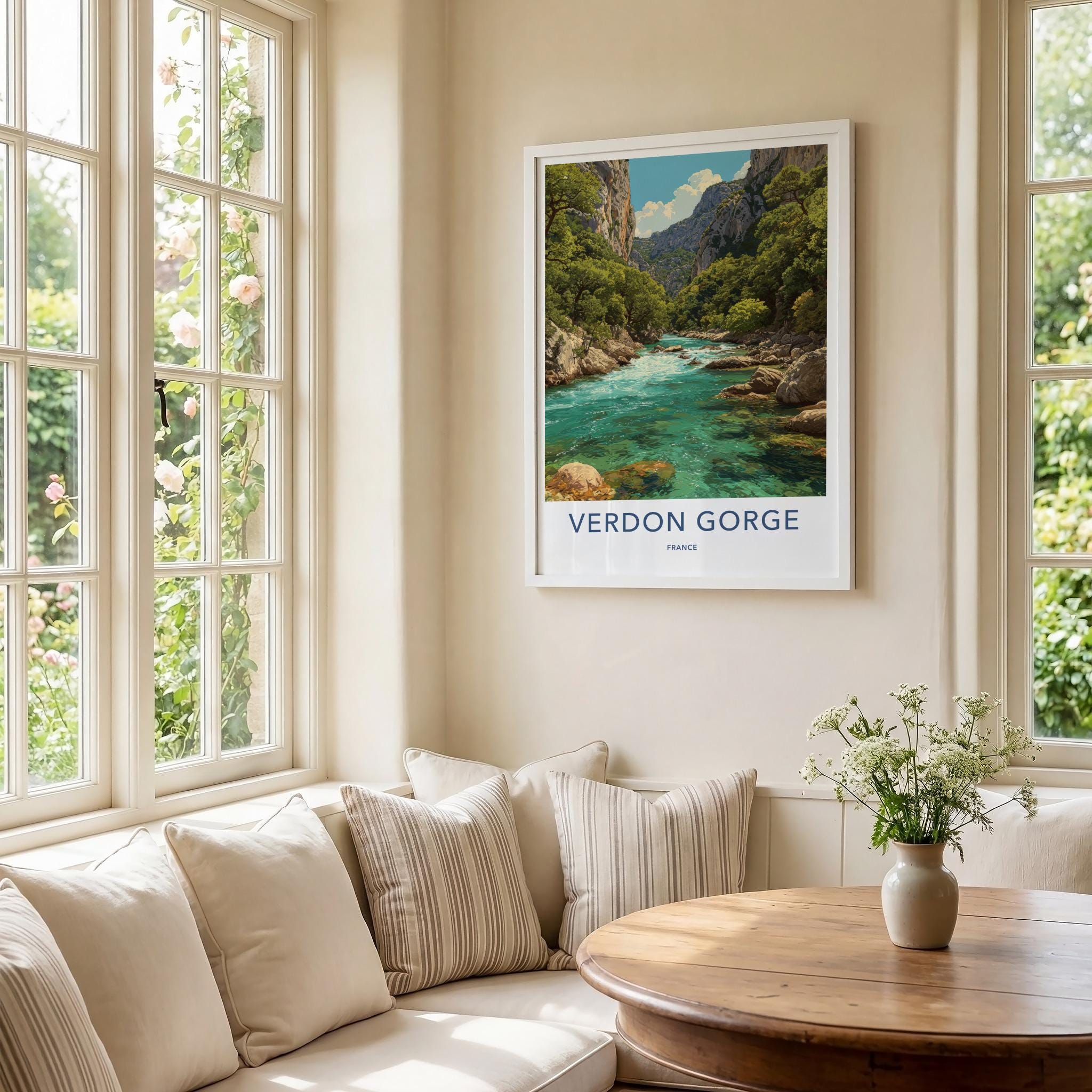 Verdon Gorge Poster - France Wall Art - Emerald River Gorge Home Decor
