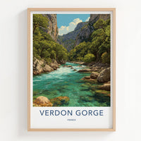 Verdon Gorge Poster - France Wall Art - Emerald River Gorge Home Decor