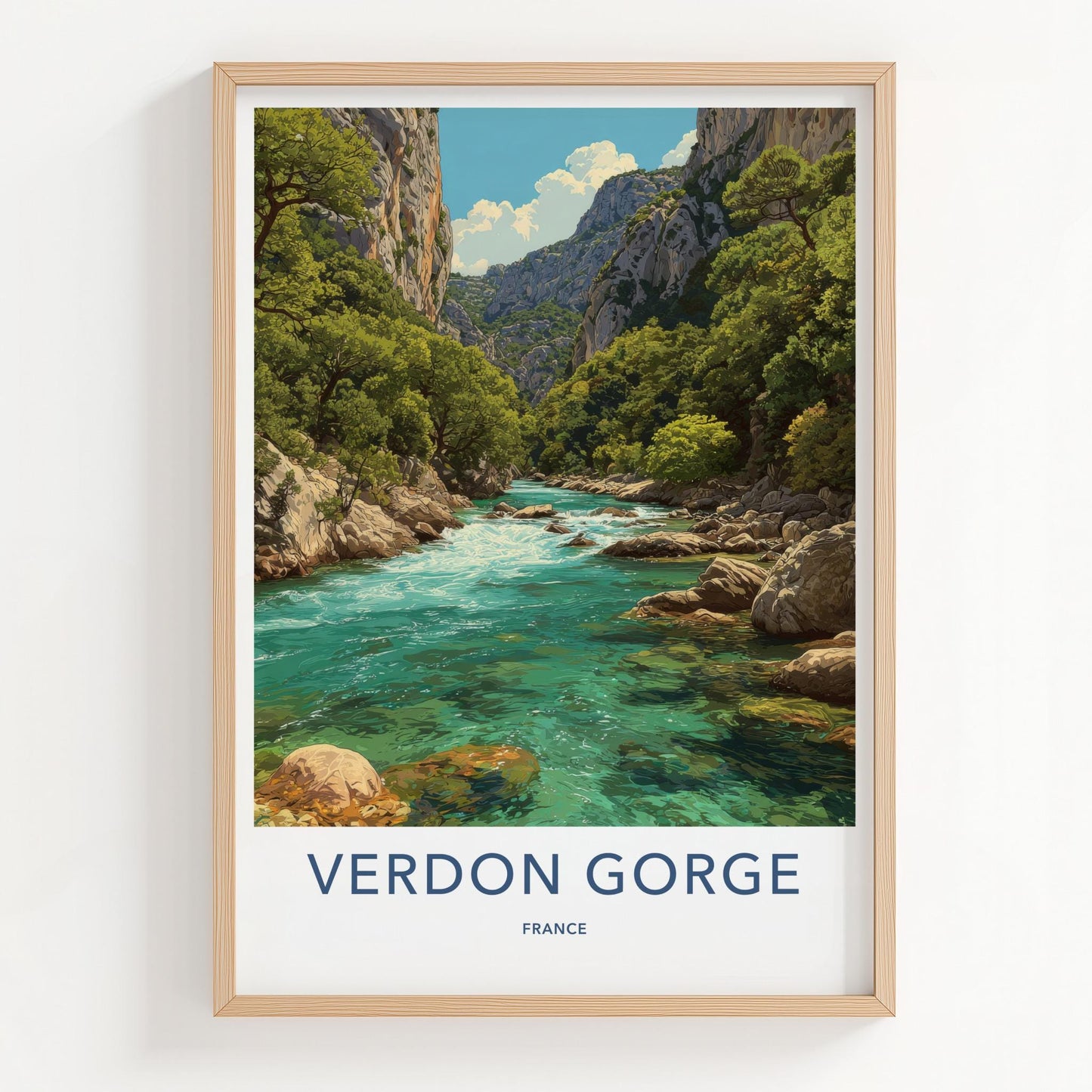 Verdon Gorge Poster - France Wall Art - Emerald River Gorge Home Decor