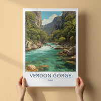 Verdon Gorge Poster - France Wall Art - Emerald River Gorge Home Decor