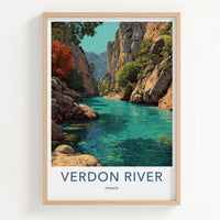 Verdon River Poster - France Travel Art - Emerald River Canyon Home Decor