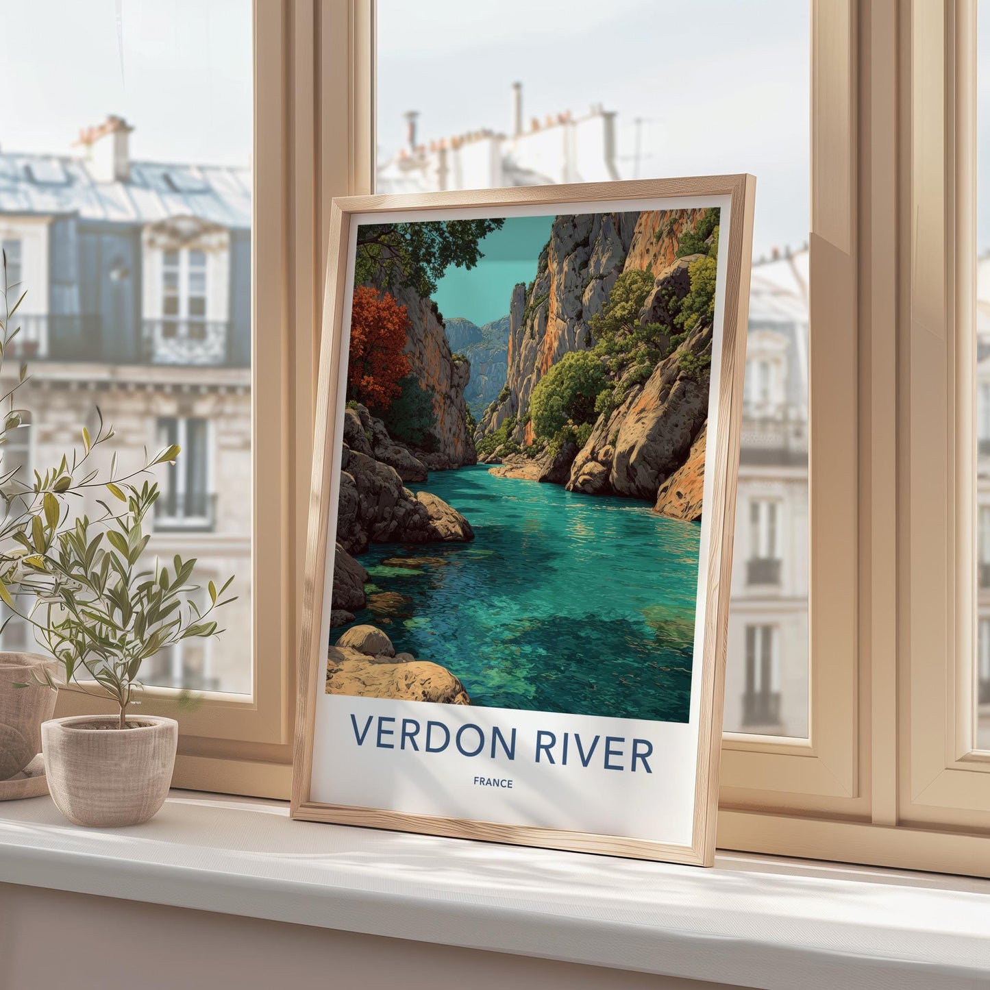 Verdon River Poster - France Travel Art - Emerald River Canyon Home Decor