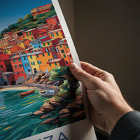 Vernazza Poster - Italy Travel Art - Colorful Coastal Village Home Decor