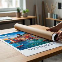 Vernazza Poster - Italy Travel Art - Colorful Coastal Village Home Decor
