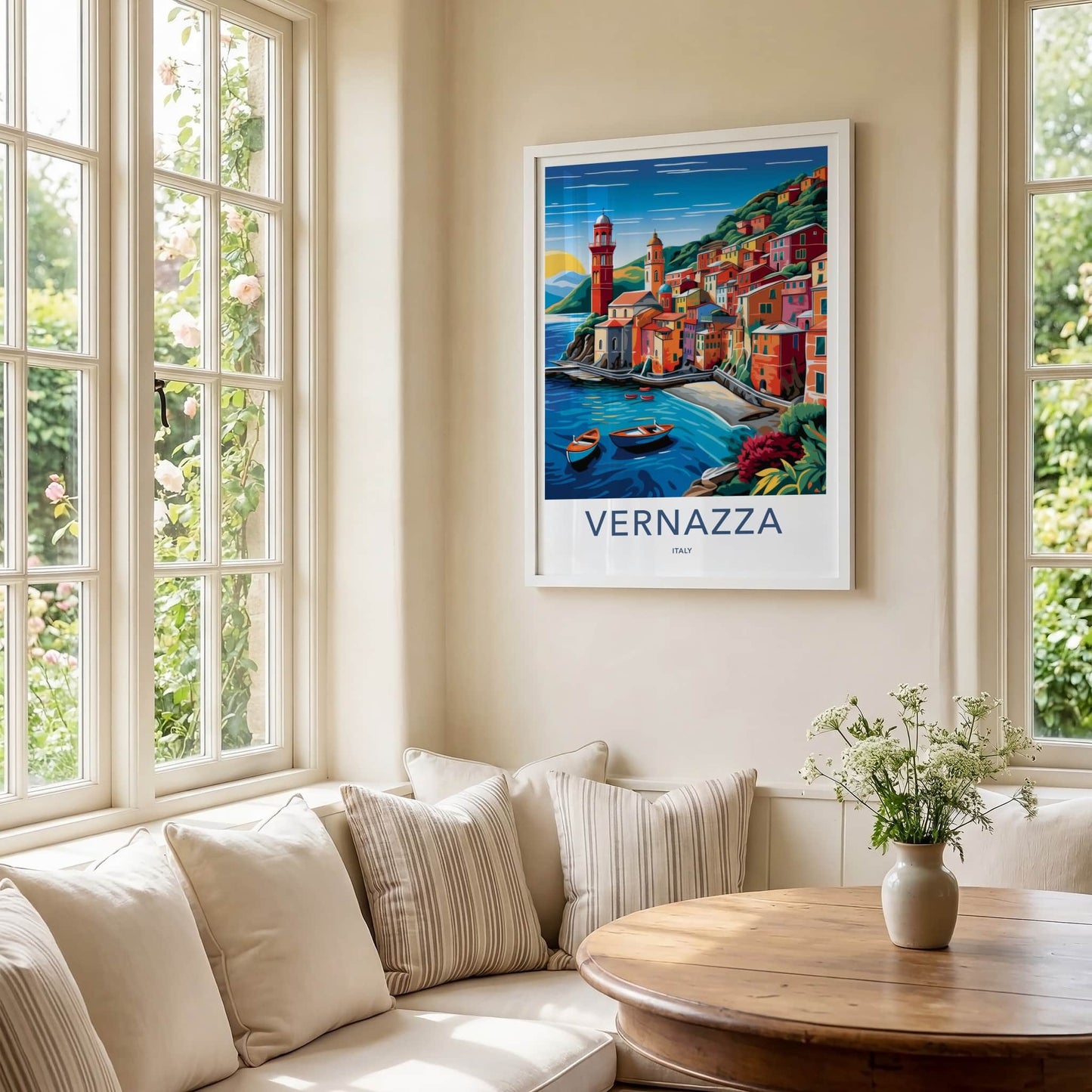 Vernazza Poster - Italy Travel Art - Vibrant Coastal Village Wall Decor