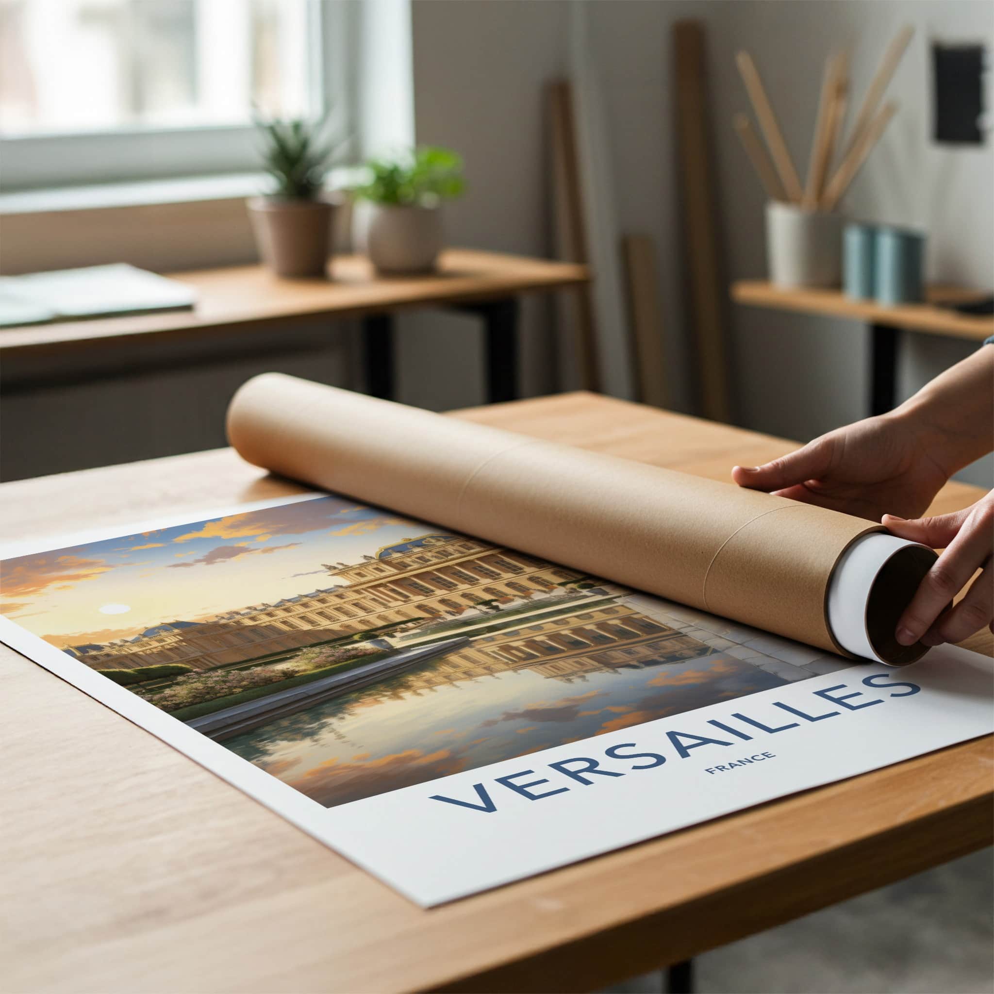 Versailles Poster - France Travel Art - Grand Palace Sunset Home Decor