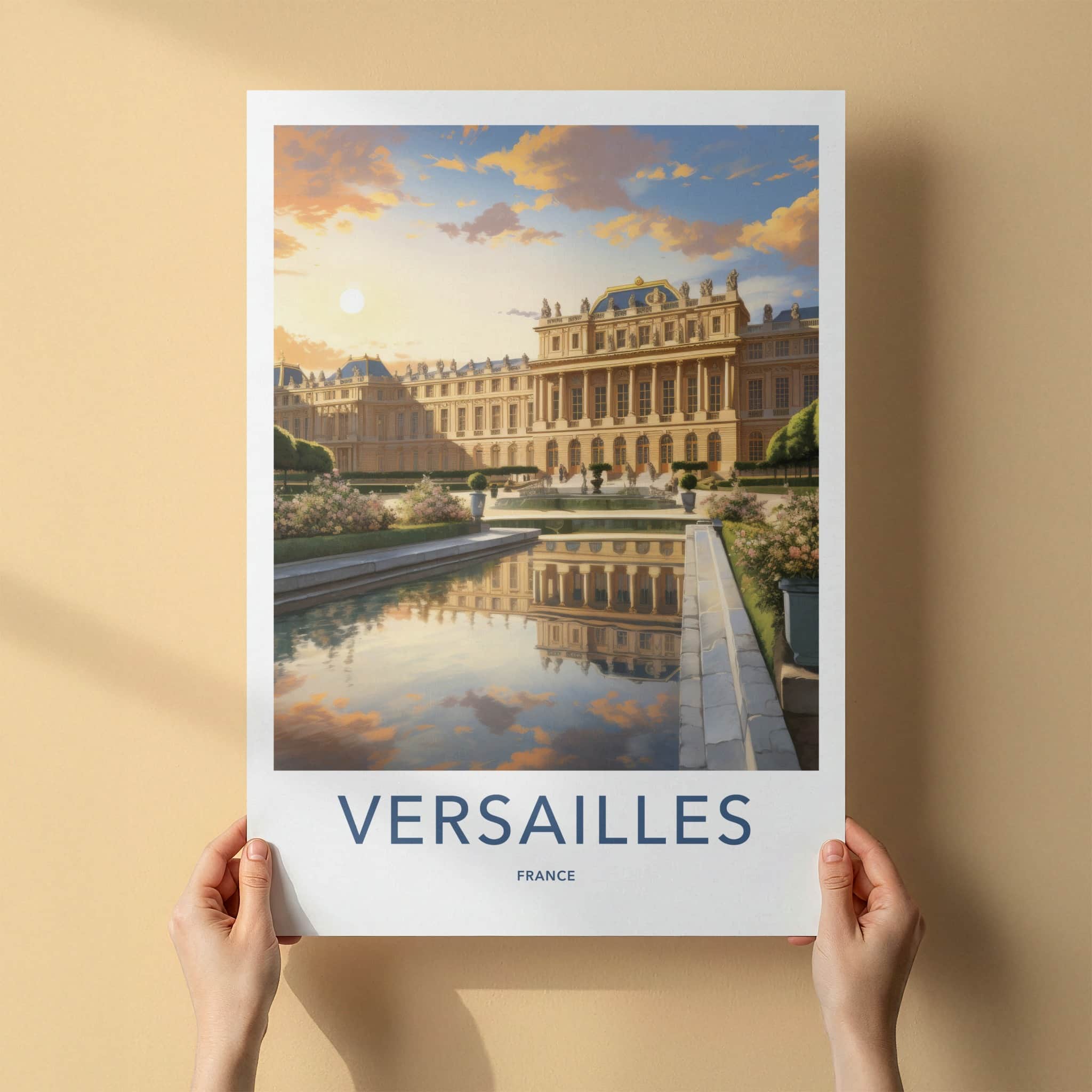 Versailles Poster - France Travel Art - Grand Palace Sunset Home Decor