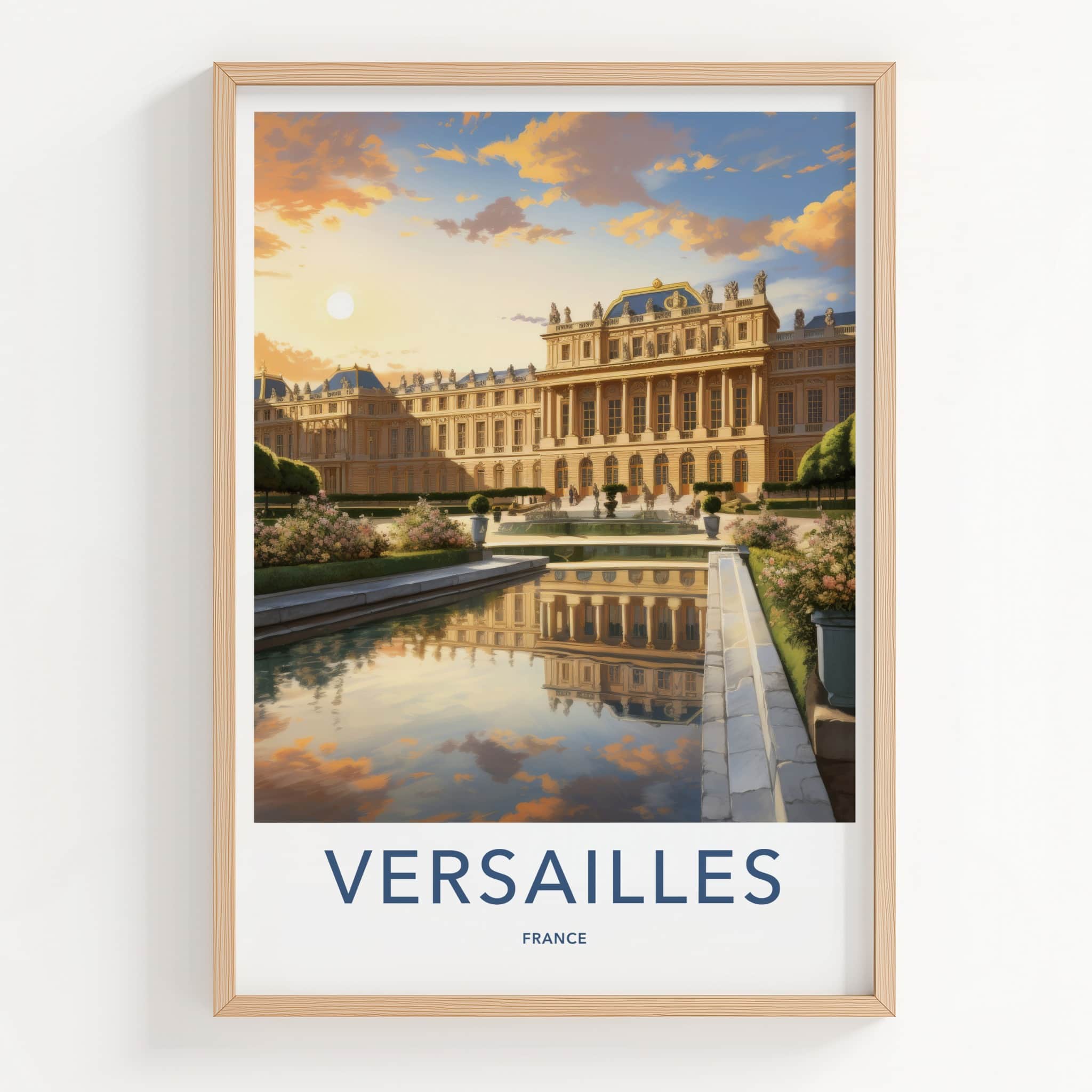 Versailles Poster - France Travel Art - Grand Palace Sunset Home Decor