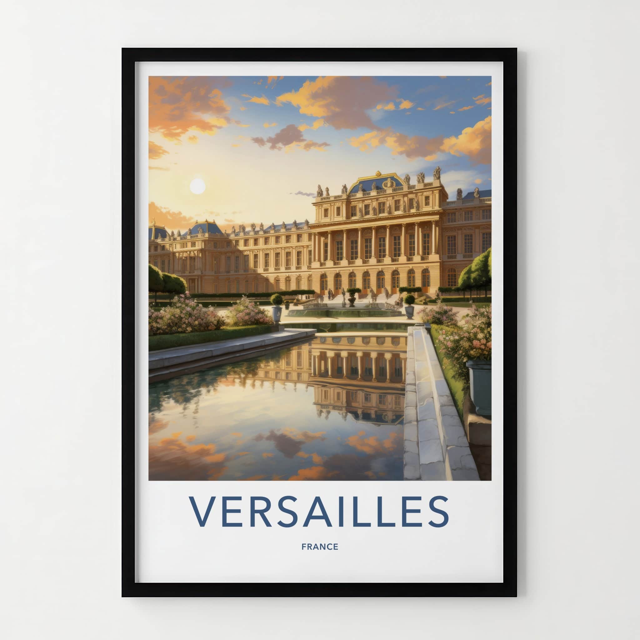 Versailles Poster - France Travel Art - Grand Palace Sunset Home Decor
