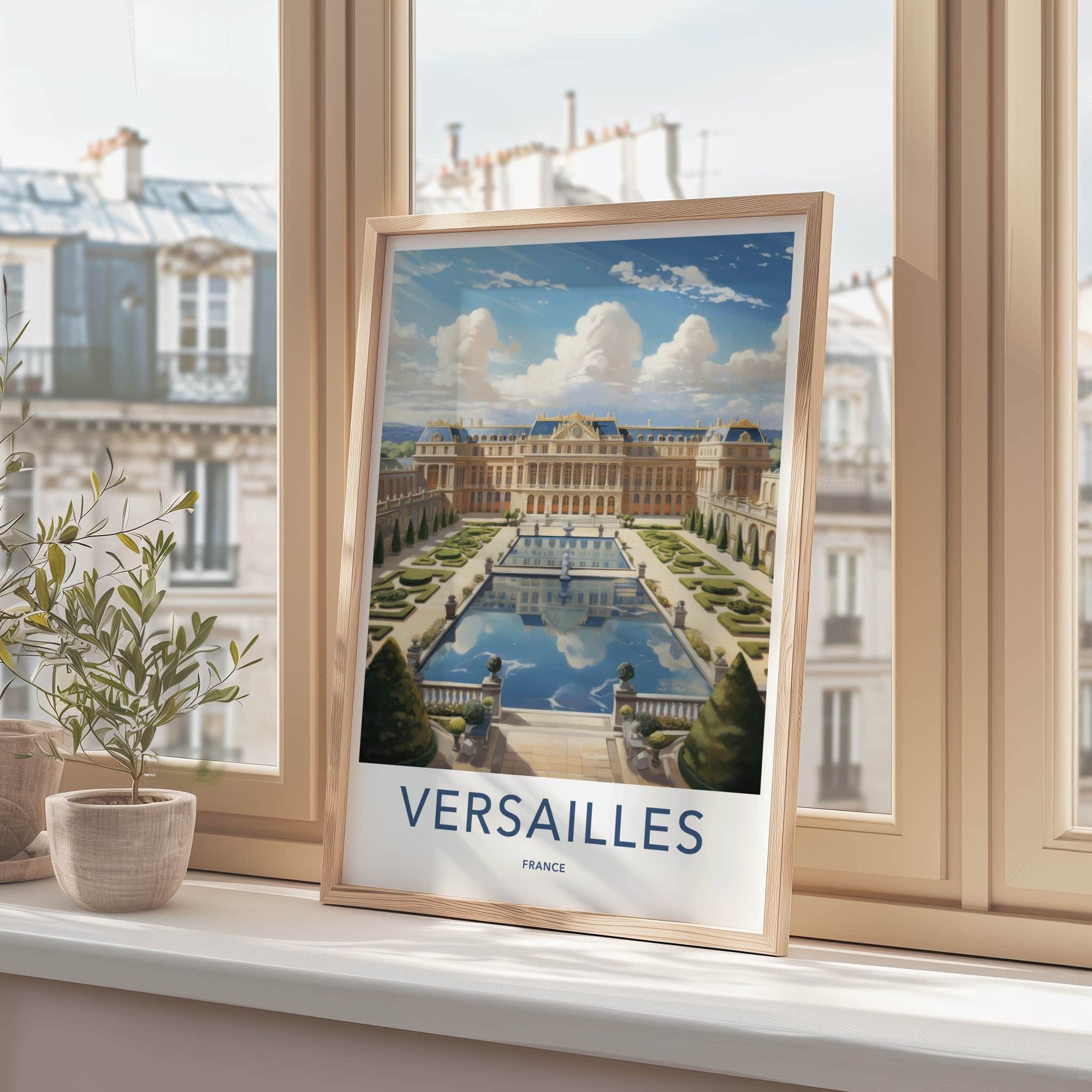 Versailles Poster - France Travel Art - Palace Reflecting Pool Home Decor