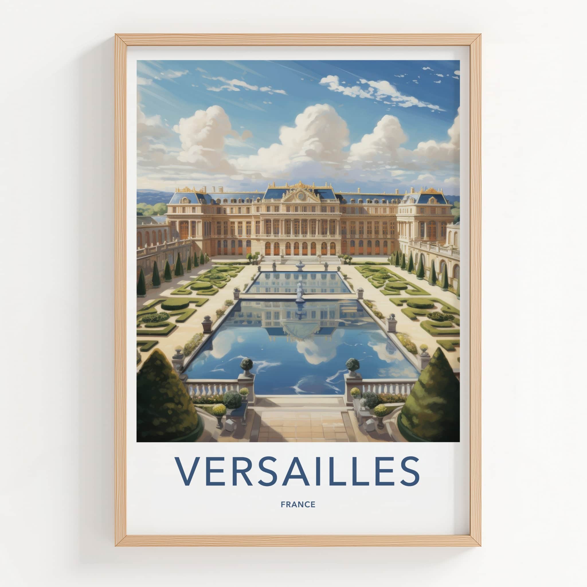 Versailles Poster - France Travel Art - Palace Reflecting Pool Home Decor