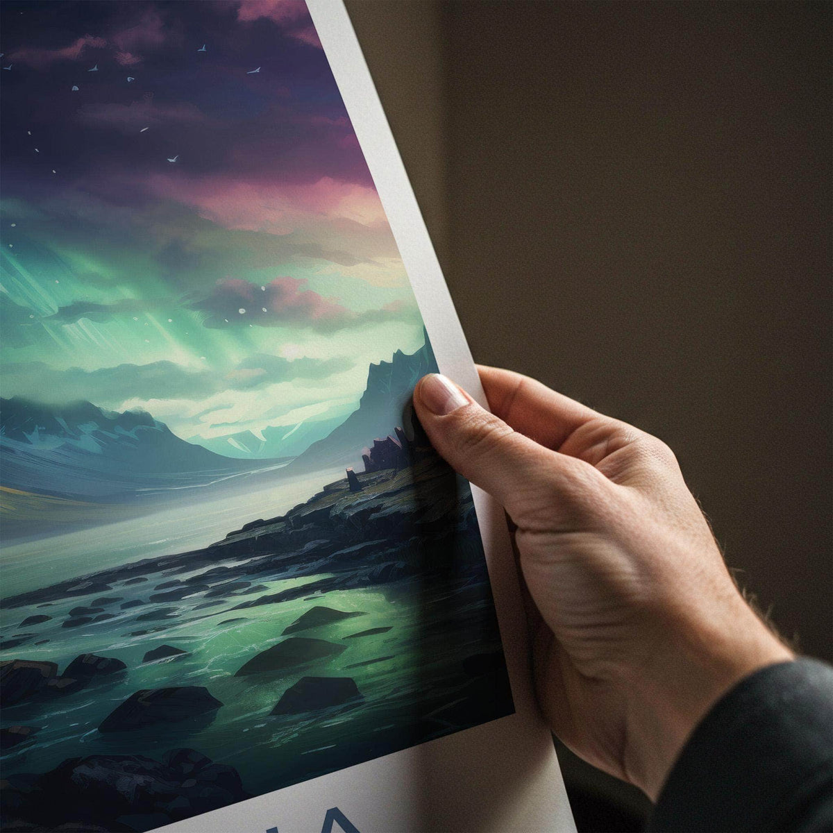 Victoria Canada Poster - Aurora Borealis Print With Mountain