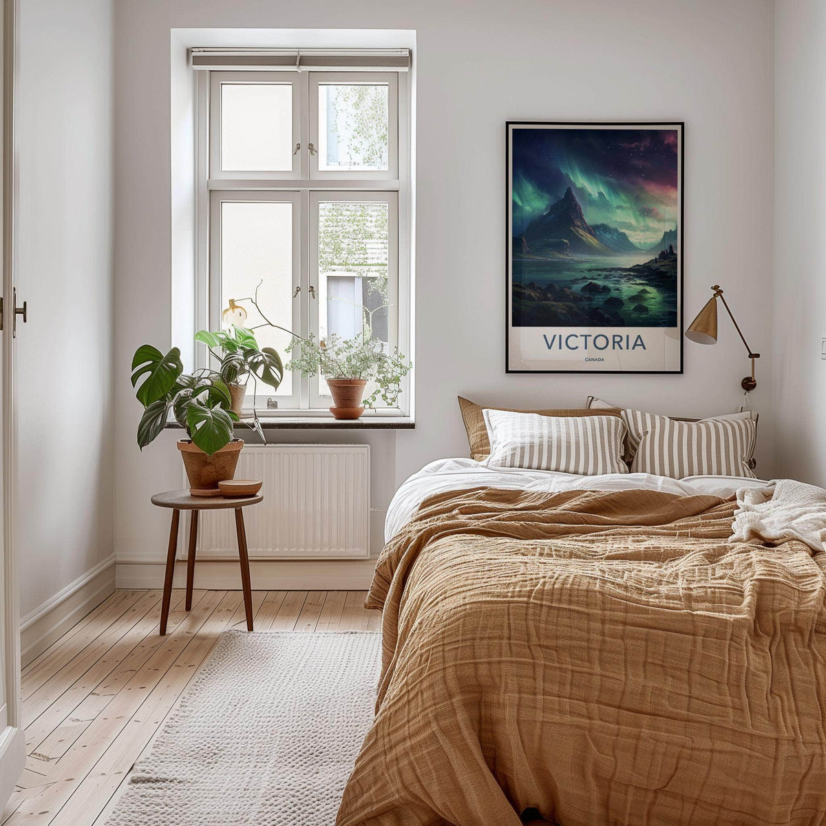 Victoria Canada Poster - Aurora Borealis Print With Mountain