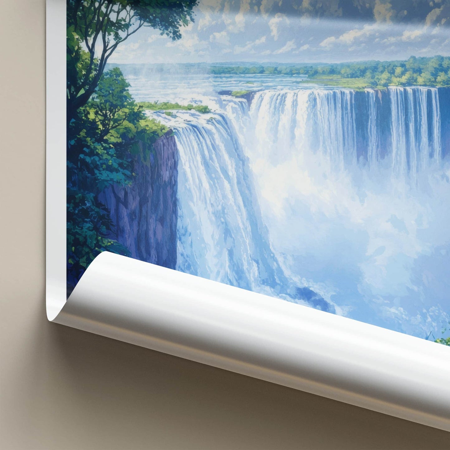 Victoria Falls Poster - Zimbabwe Travel Art - Grand Waterfall Vista Home Decor