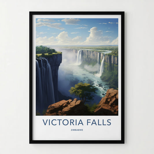 Victoria Falls Poster - Zimbabwe Travel Art - Majestic Waterfall Vista Home Decor