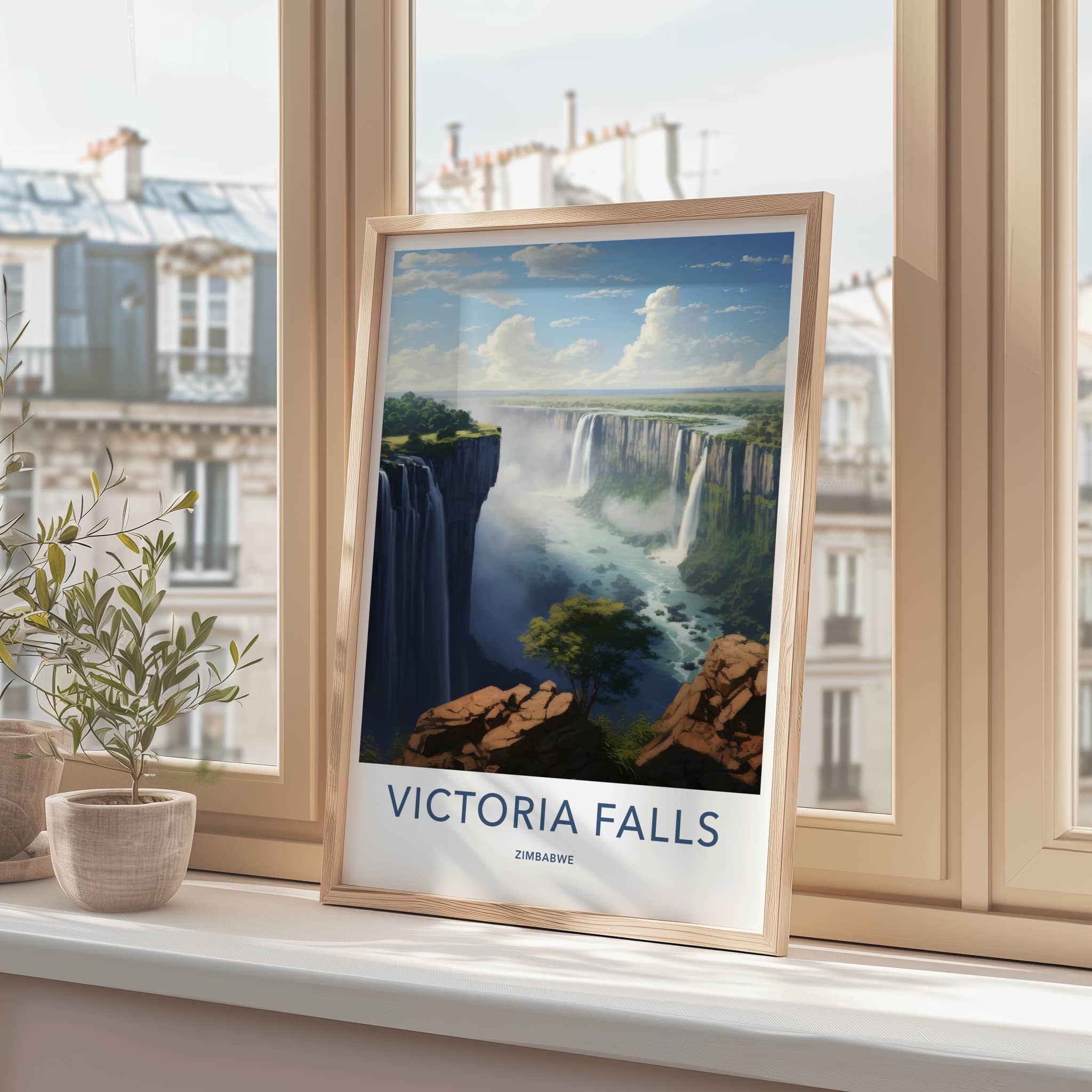 Victoria Falls Poster - Zimbabwe Travel Art - Majestic Waterfall Vista Home Decor