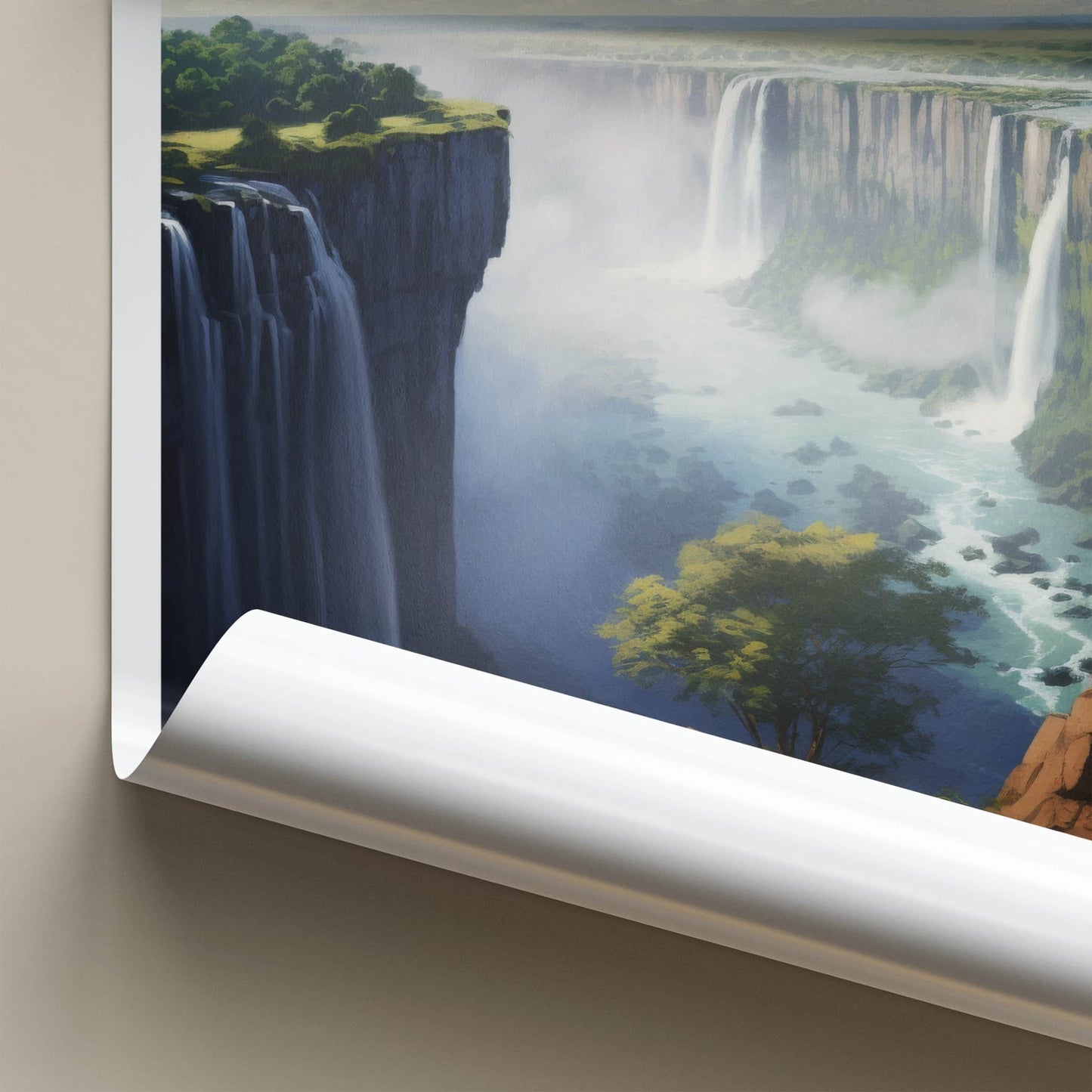 Victoria Falls Poster - Zimbabwe Travel Art - Majestic Waterfall Vista Home Decor
