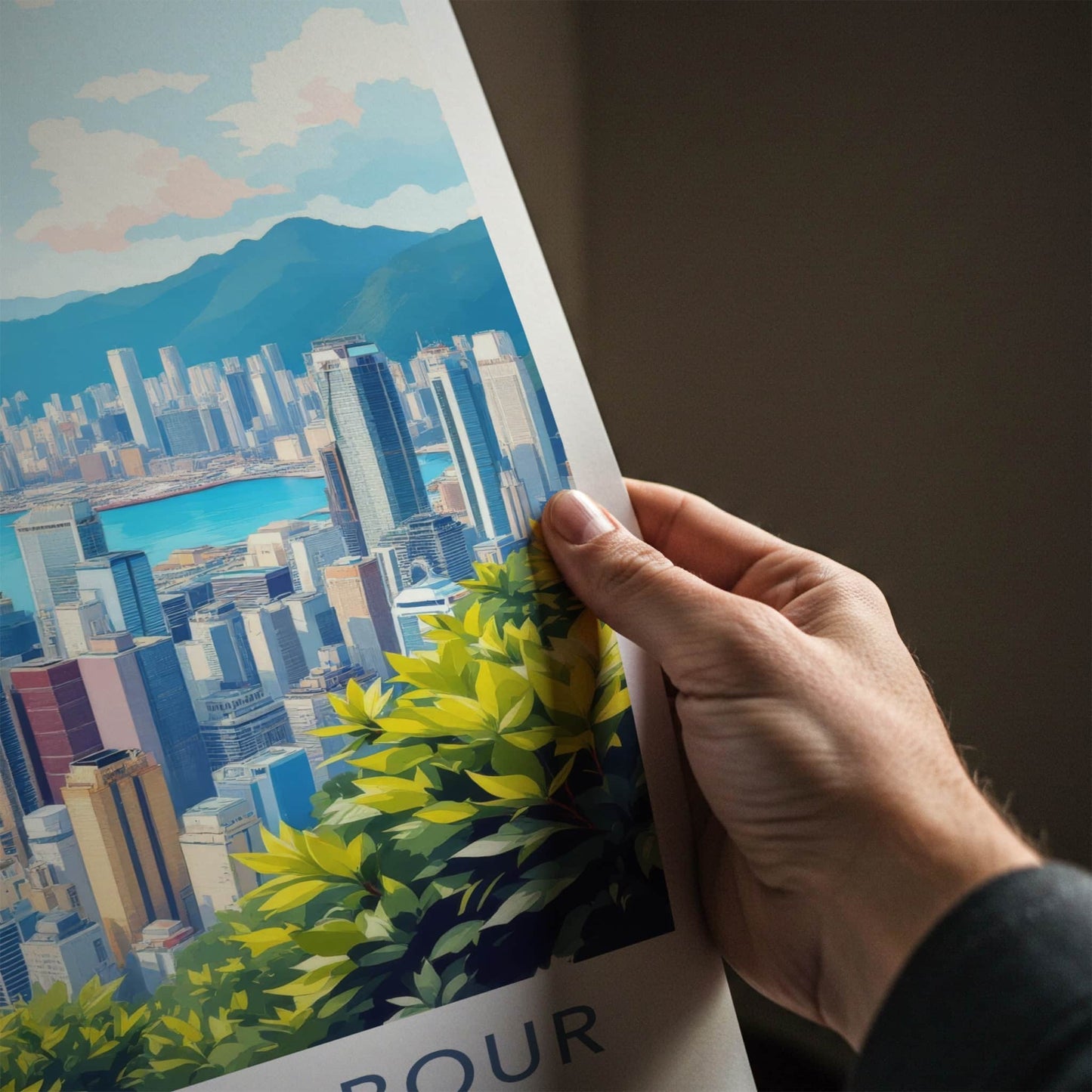 Victoria Harbour Poster - China Travel Art - Dynamic City Skyline Harbor Home Decor