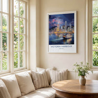 Victoria Harbour Poster - Hong Kong Wall Art - Vibrant City Skyline Home Decor