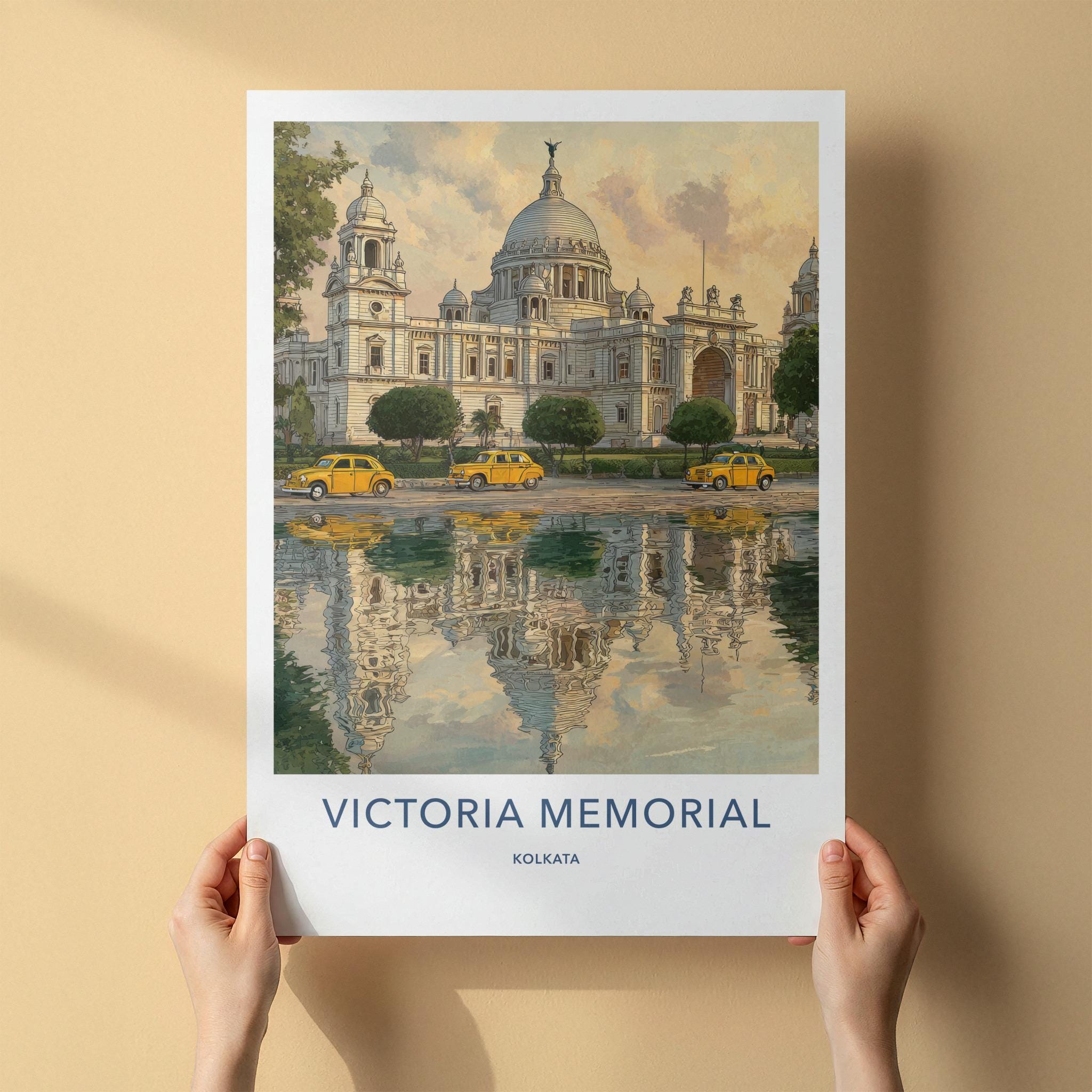 Victoria Memorial Poster - India Travel Print - West Bengal Cabs Wall Decor