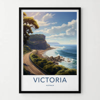 Victoria Poster - Australia Travel Art - Scenic Coastal Drive Wall Decor