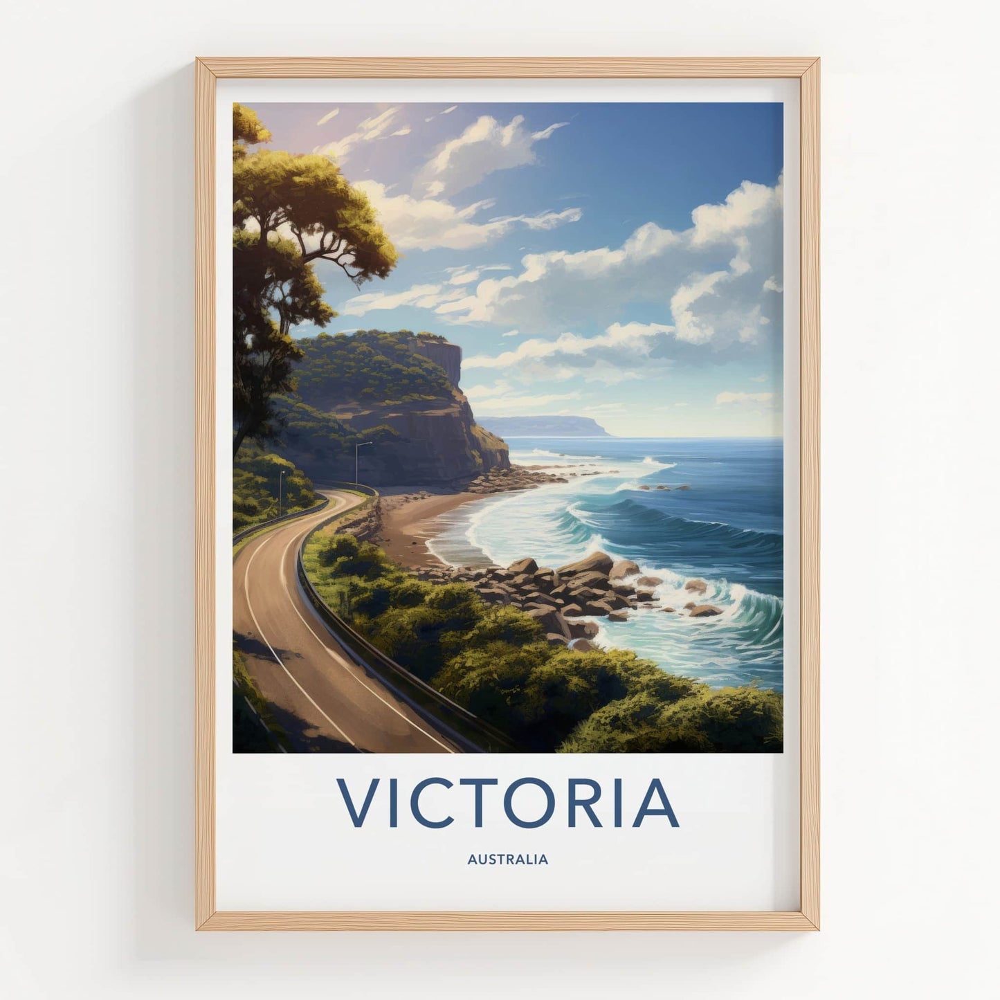 Victoria Poster - Australia Travel Art - Scenic Coastal Drive Wall Decor