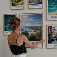 Victoria Poster - Australia Travel Art - Winding Coastal Road Home Decor