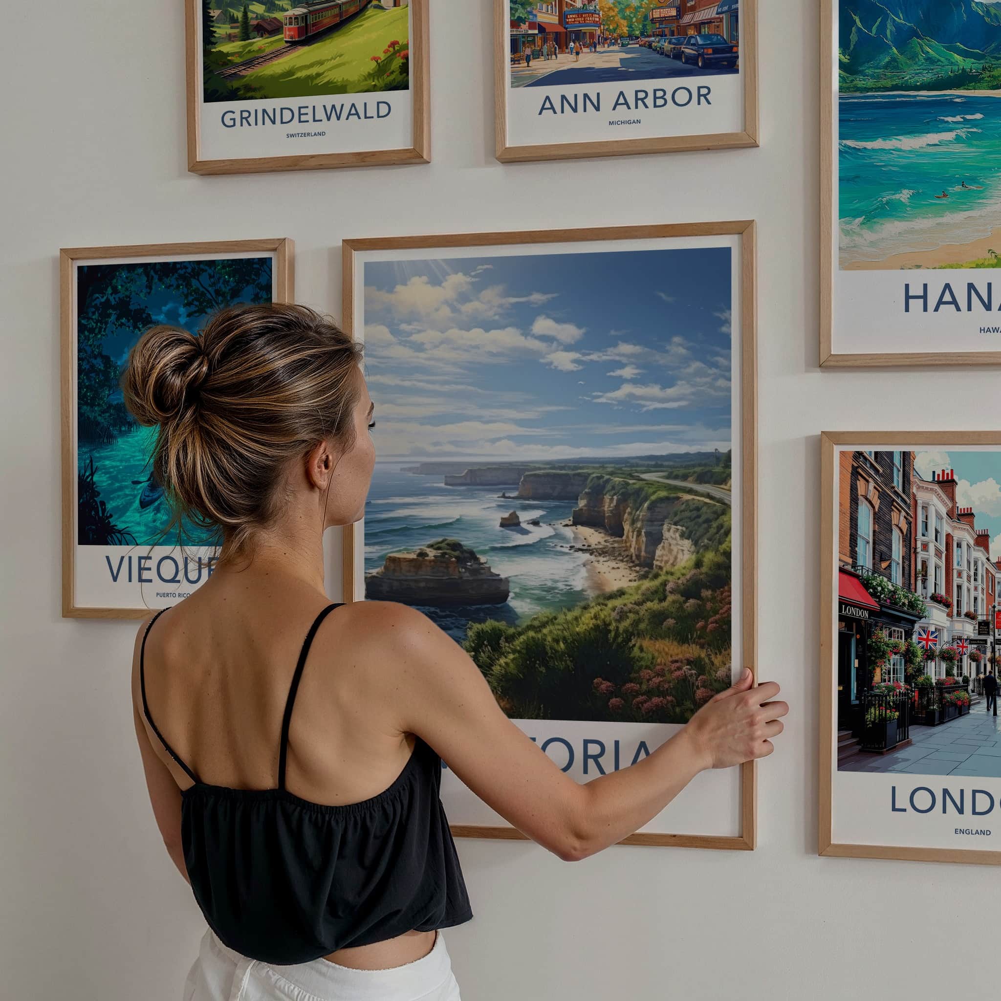 Victoria Poster - Australia Travel Art - Winding Coastal Road Home Decor