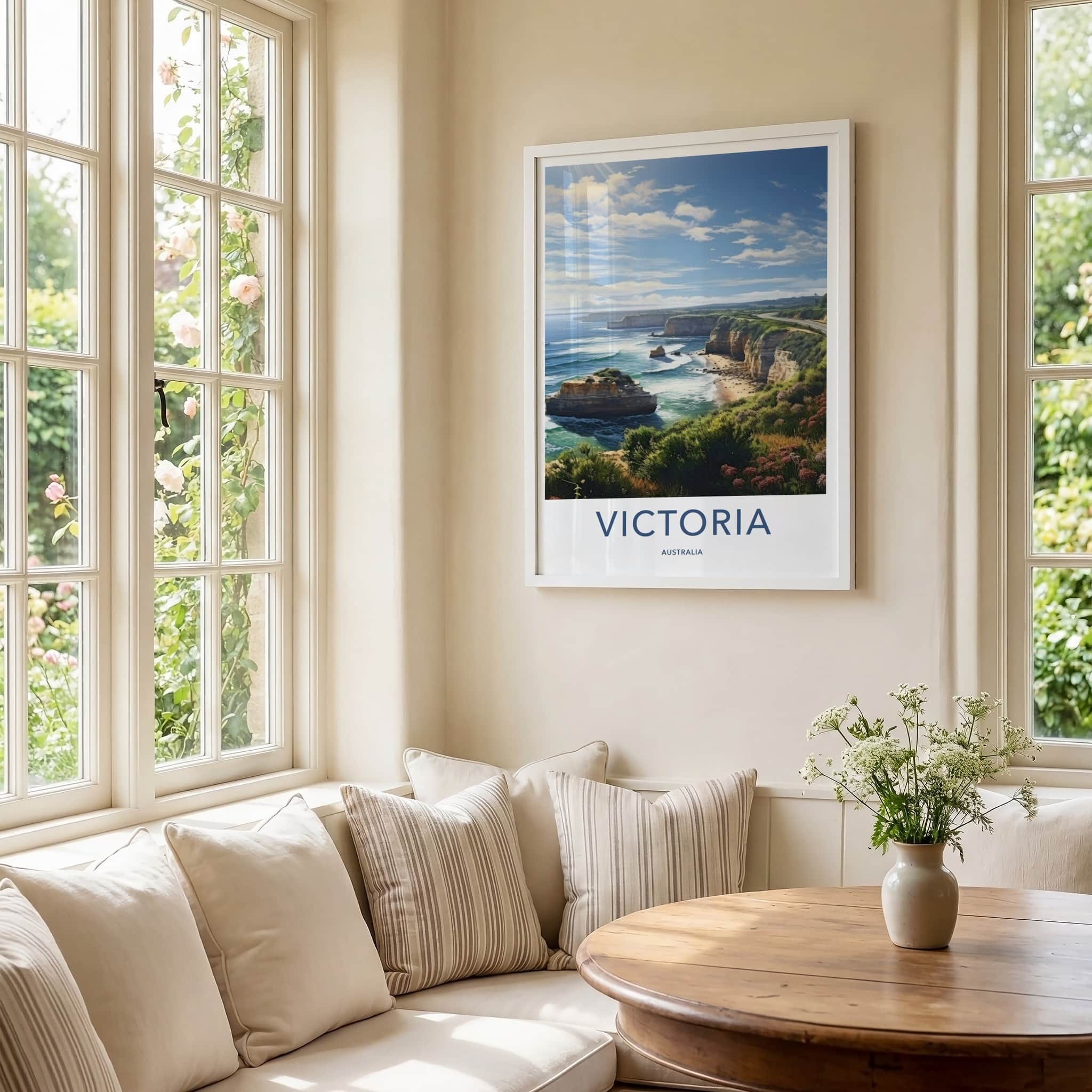 Victoria Poster - Australia Travel Art - Winding Coastal Road Home Decor