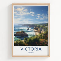 Victoria Poster - Australia Travel Art - Winding Coastal Road Home Decor