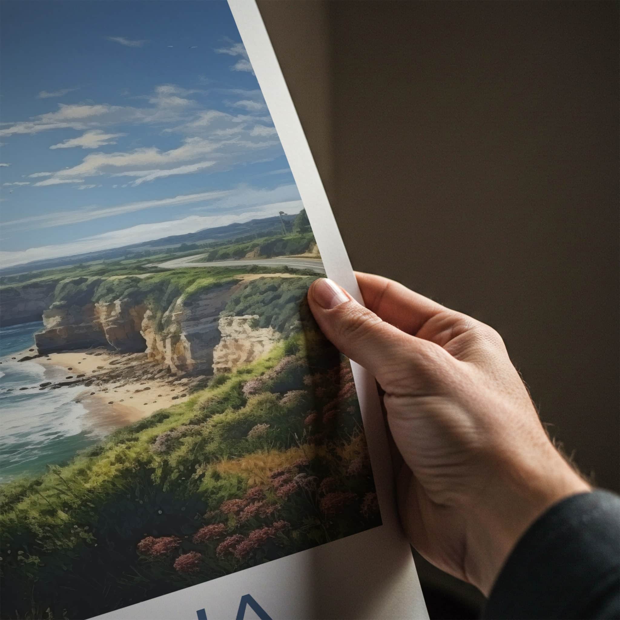 Victoria Poster - Australia Travel Art - Winding Coastal Road Home Decor