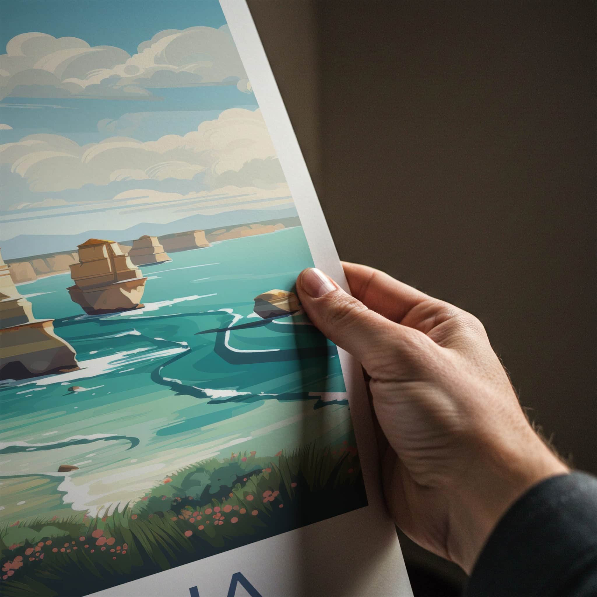 Victoria Poster - Australia Travel Print - Ocean Rock Stacks Framed Decor