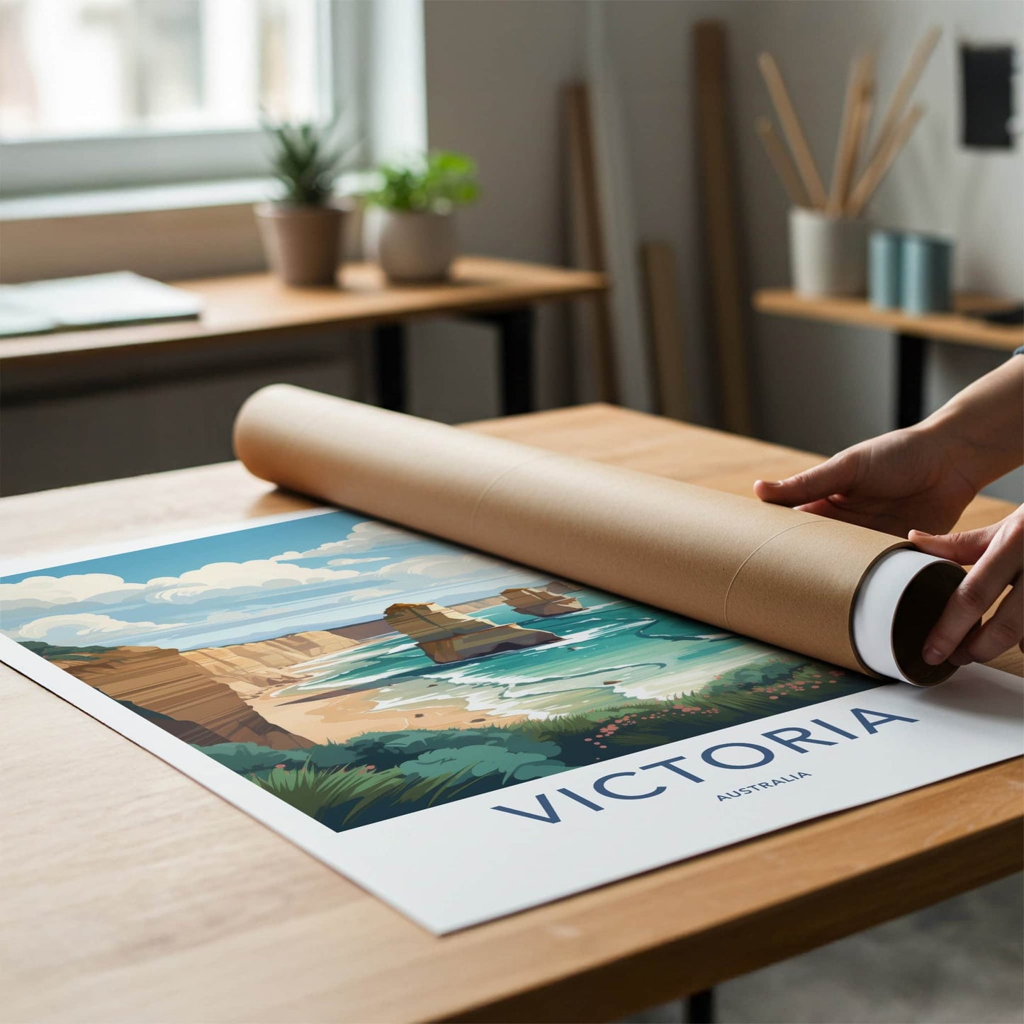 Victoria Poster - Australia Travel Print - Ocean Rock Stacks Framed Decor
