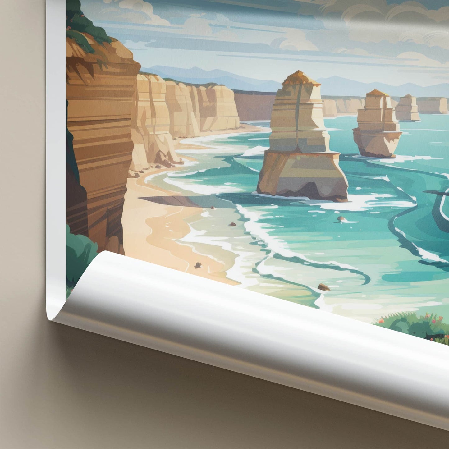 Victoria Poster - Australia Travel Print - Ocean Rock Stacks Framed Decor