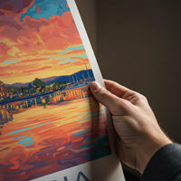 Victoria Poster - Canada Travel Art - Waterfront sunset glow Home Decor