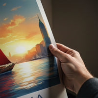 Victoria Poster - Hong Kong Framed Print - Calming Boat Sunset Lounge Decor