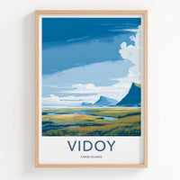 Vidoy Poster - Faroe Islands Travel Print Green Valley Home Decor