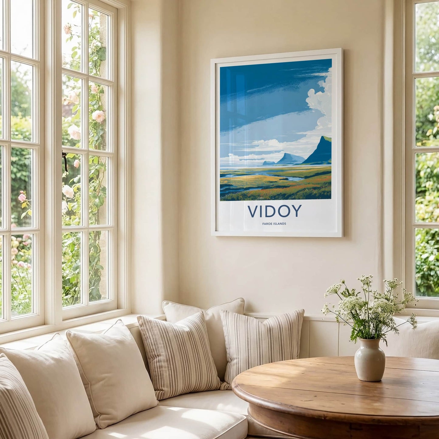 Vidoy Poster - Faroe Islands Travel Print Green Valley Home Decor
