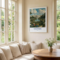 Vienna Poster - Austria Travel Art - Grand Palace Gardens Home Decor