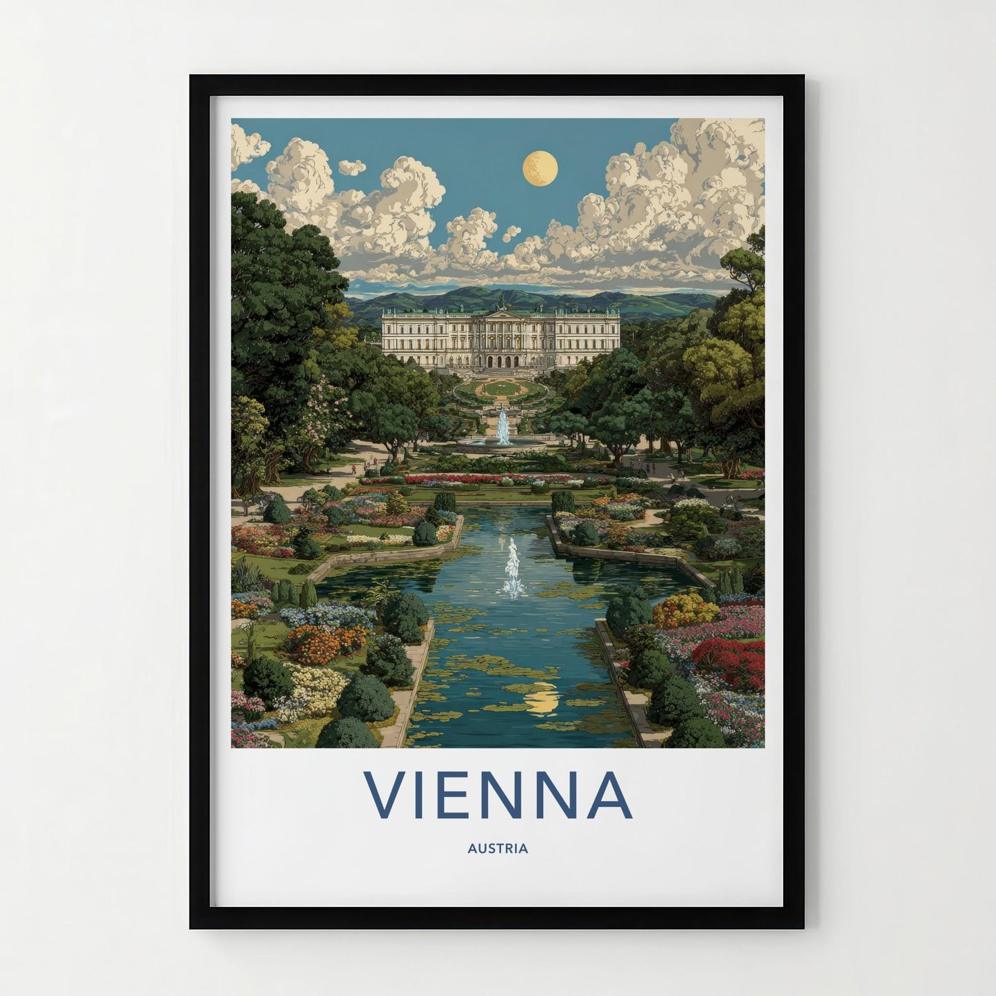 Vienna Poster - Austria Travel Art - Schoenbrunn Palace Garden Home Decor
