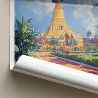 Vientiane Poster - Laos Travel Art - Golden Stupa Garden Home Decor