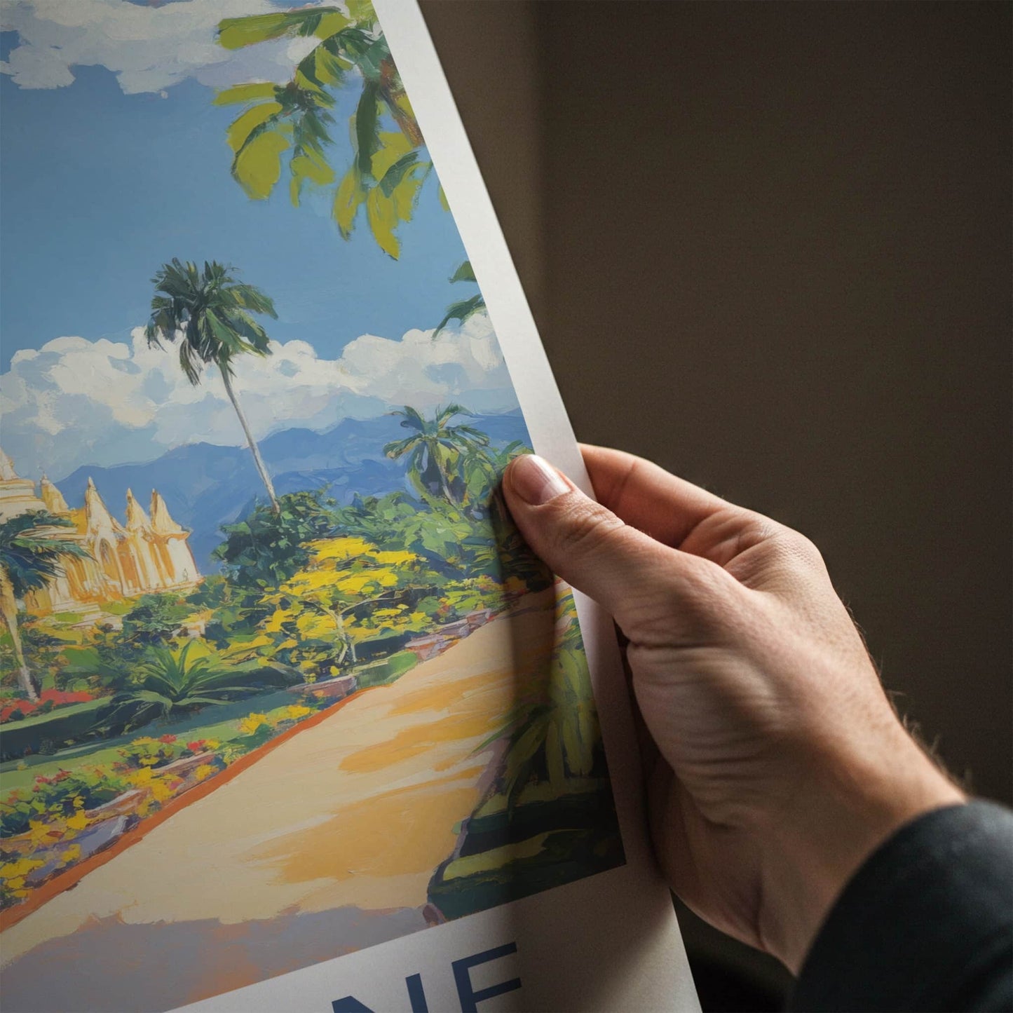 Vientiane Poster - Laos Travel Art - Golden Stupa Garden Wall Decor