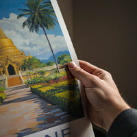 Vientiane Poster - Laos Travel Art - Golden Temple Gardens Home Decor